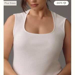 Anthropologie Maeve square neck tank in black and white